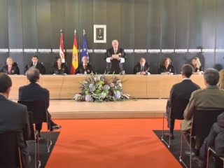 El presidente del alto tribunal de la comunidad riojana durante su intervención